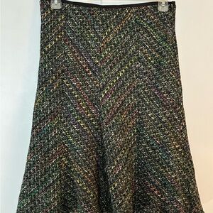 Soda Blu Black Multicolor A-Line Skirt